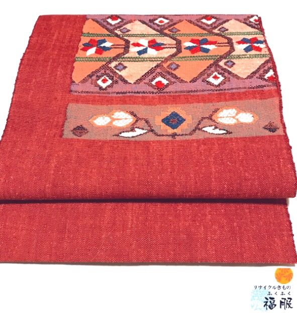 中古】Lサイズ 正絹 コート 黄ベージュ色地に椿模様 道行（中古】 付け  