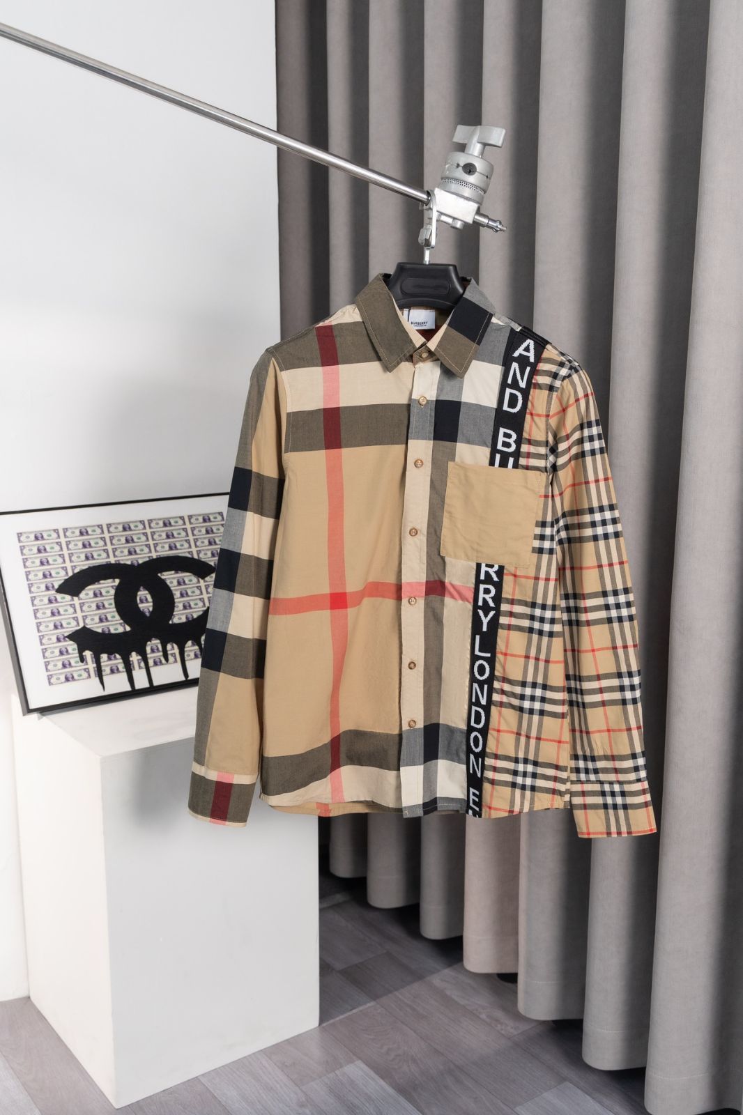 バーバリー Burberry の定番パッチワーク チェックシャツ -MM輸入