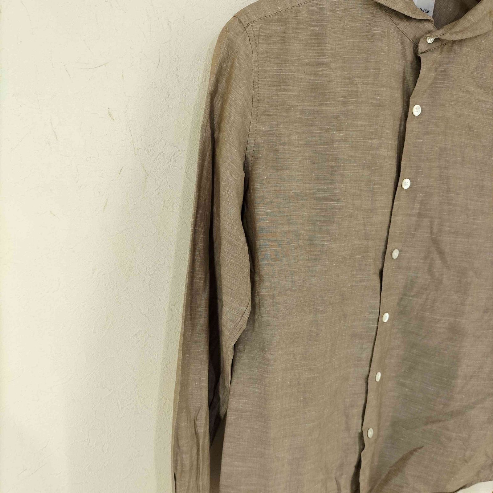 EDIFICE Herdmans リネン 23ss ワイドカラーシャツ　M 美品 EDIFICE Herdmans リネン 23ss ワイドカラーシャツ M 美品