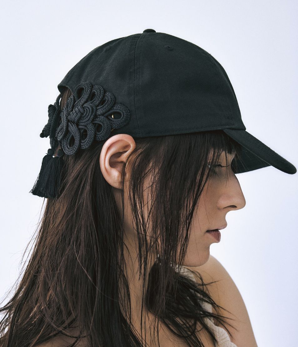 STUDIOUS tanakadaisuke 別注 China ribbon cap (カラー BLACK