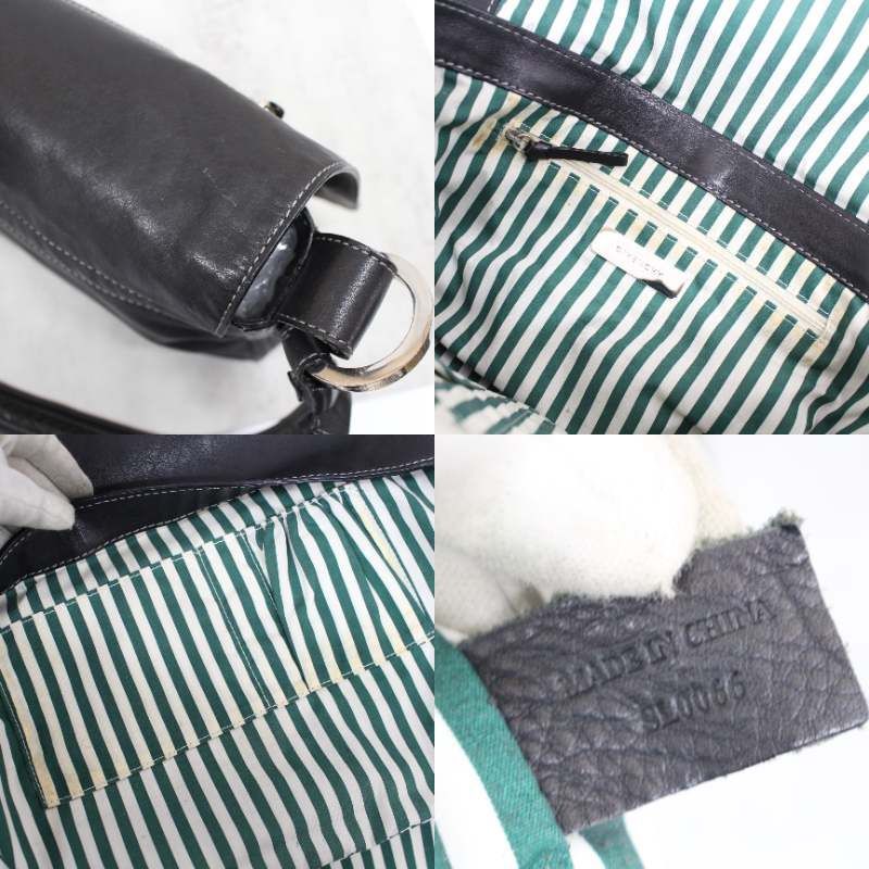 S005)GIVENCHY ビッグロゴ メッセンジャーバッグ ブラック レザー 斜め 