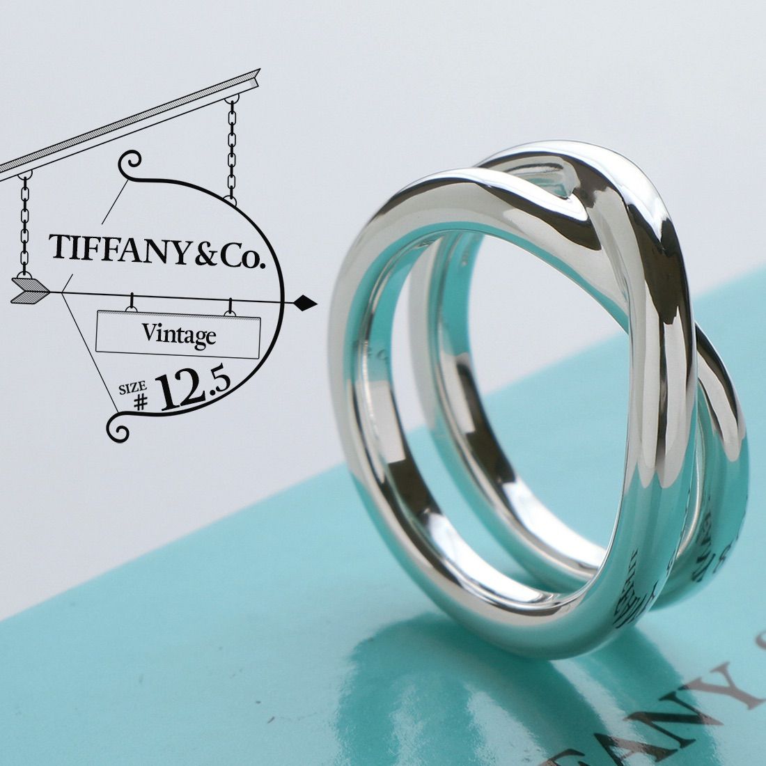 極美品 TIFFANY&Co. ティファニー ヴィンテージ クロス リング 12.5号 