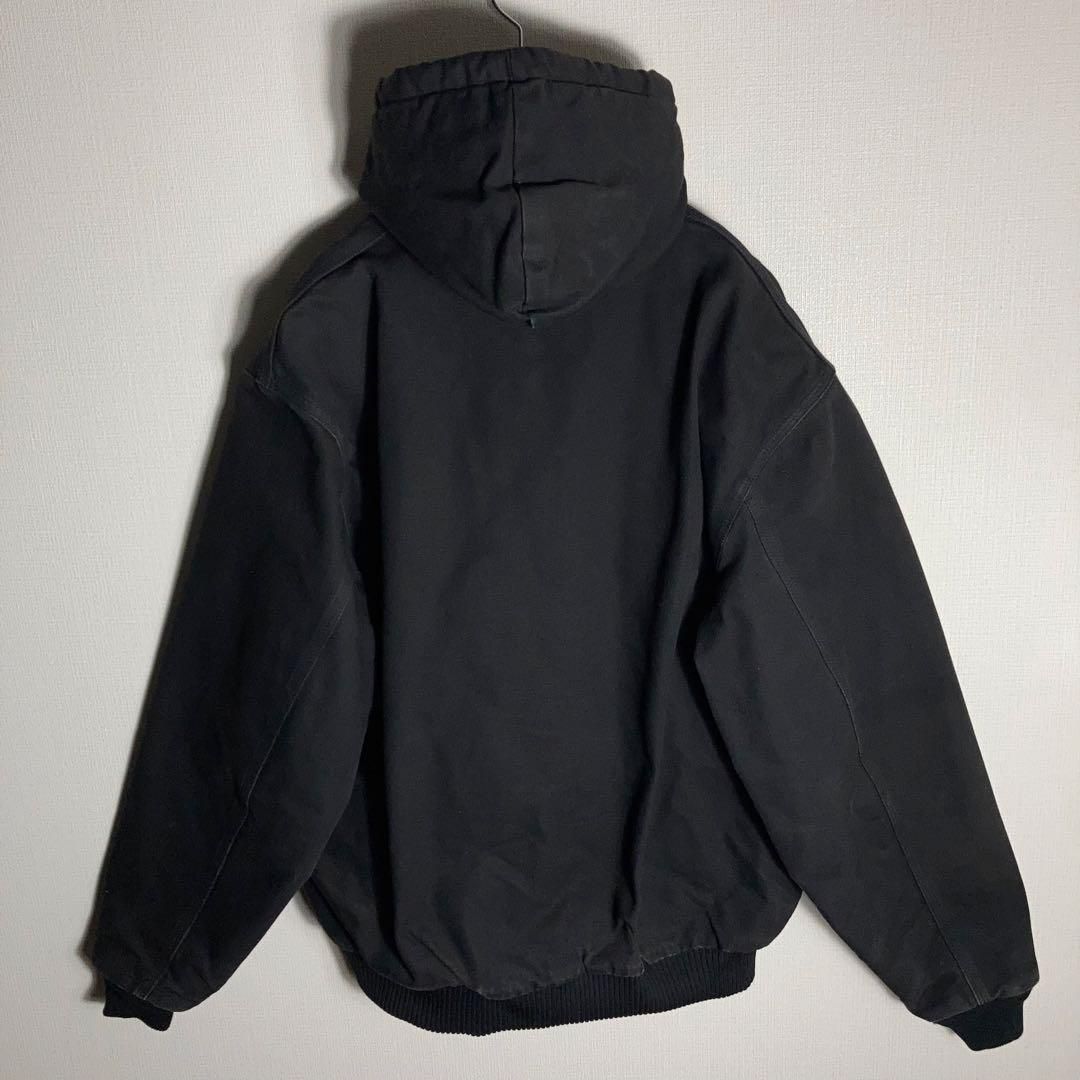 Carhartt アクティブジャケット 企業ロゴ ダック地 黒 ブラック XL USA製 XLサイズ】Carhartt アクティブジャケット ダック地 黒