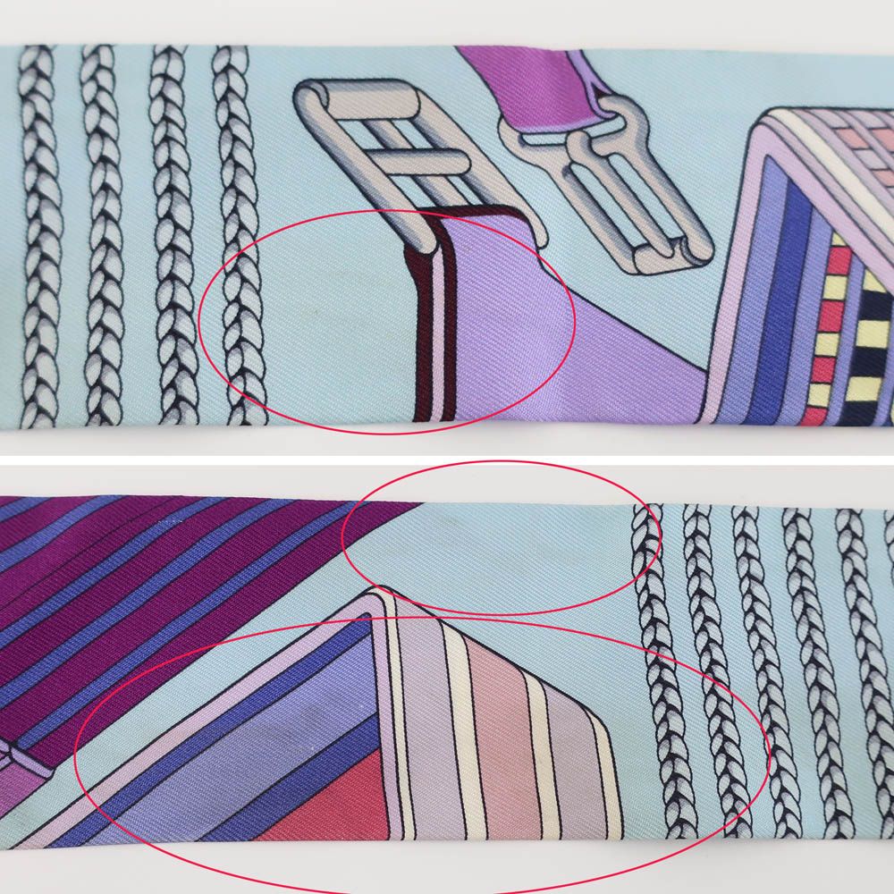 天白】【HERMES】エルメス ツイリー ジグザグのサングル SANGLES EN