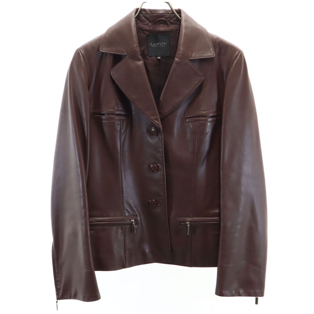 【美品】ランバンコレクション　シープスキンレザージャケット ランバンコレクション シープスキン レザージャケット 40