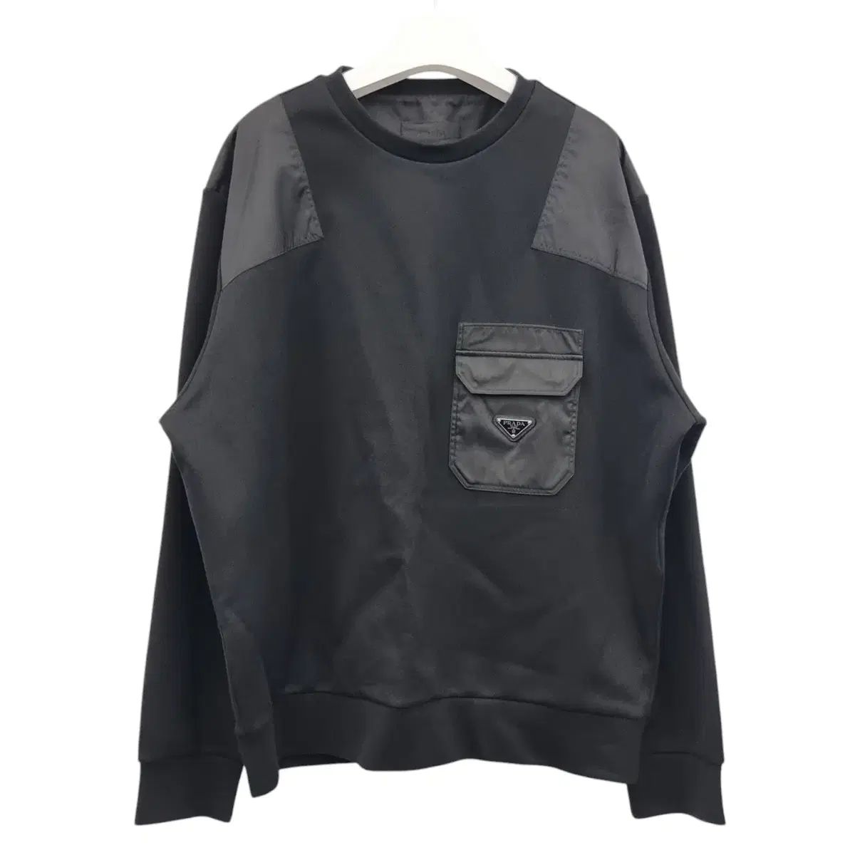 【雷市場（ポンジャン）商品韓国直送】 L PRADA(プラダ) リナイロン ディテール コットン スウェットシャツ パーカー PRB011651