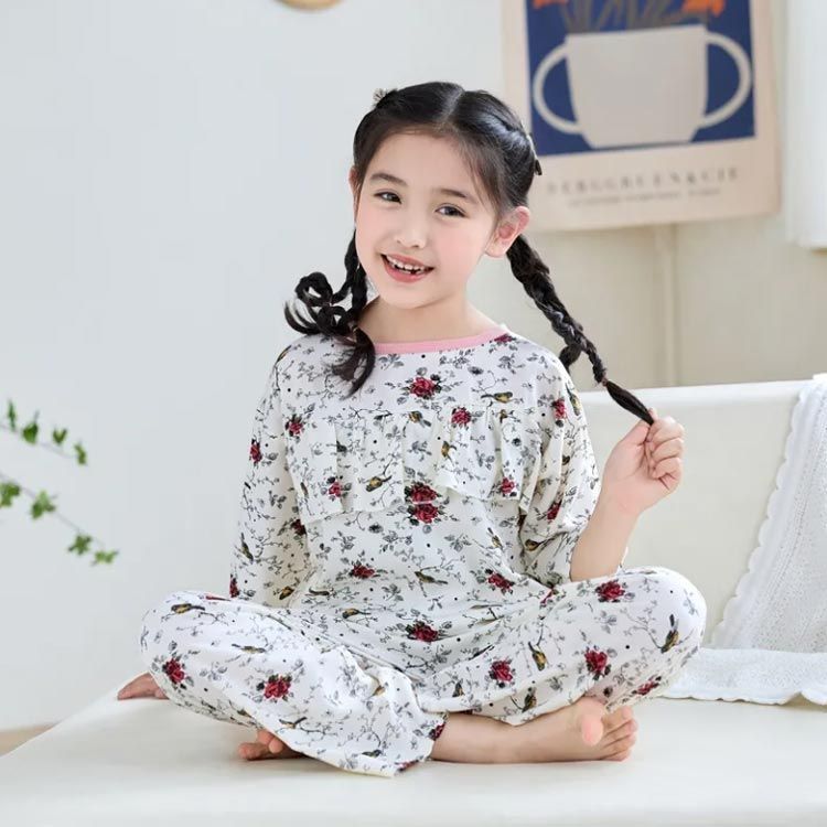 ルームウェア 綿100% ルームウェア キッズ 女の子 パジャマ 上下セット 半袖