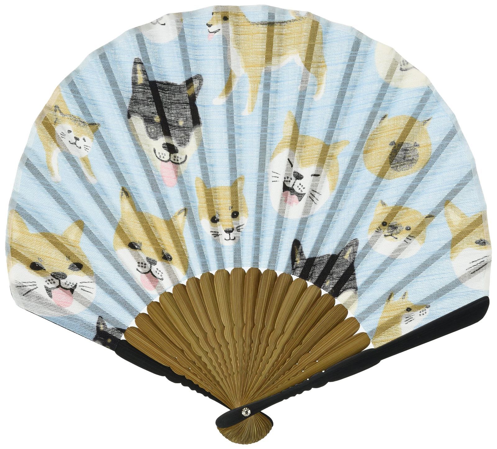 【新着商品】洛花 マツモトヨーコ 扇子(扇子袋付き) 山本仁商店 柴犬づくし