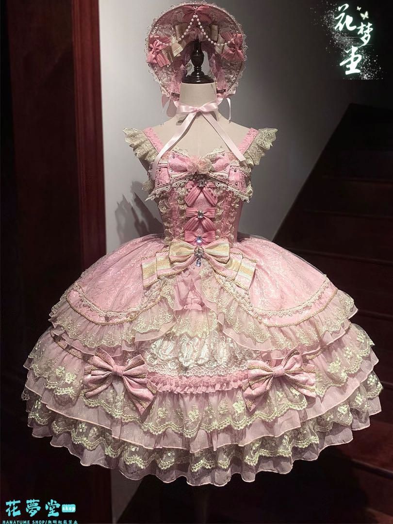 25年 ロリータ ゴスロリ ドレス ワインレッド ピンク フリル かわいい 撮影会 舞台 イベント 花夢堂-54