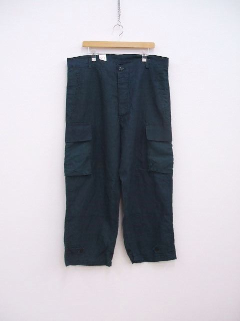 OUTIL L ECHOPPE別注 Black Indigo M-47 ブラックインディゴ染めリネン レショップ カーゴパンツ グリーン メンズ ウティ 2-0810M♪
