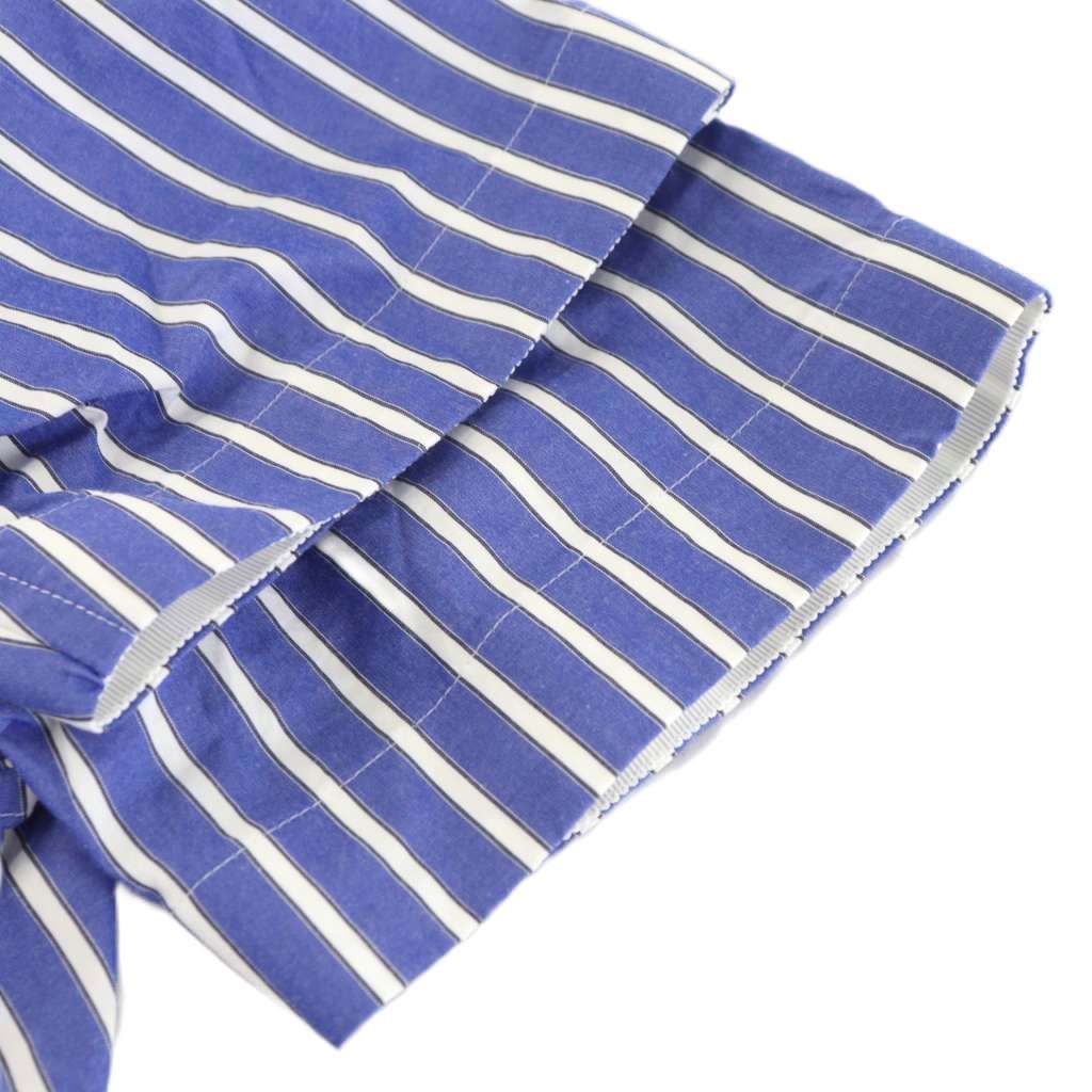サカイ sacai シャツ ブラウス 半袖 ストライプ柄 コットン 1 青