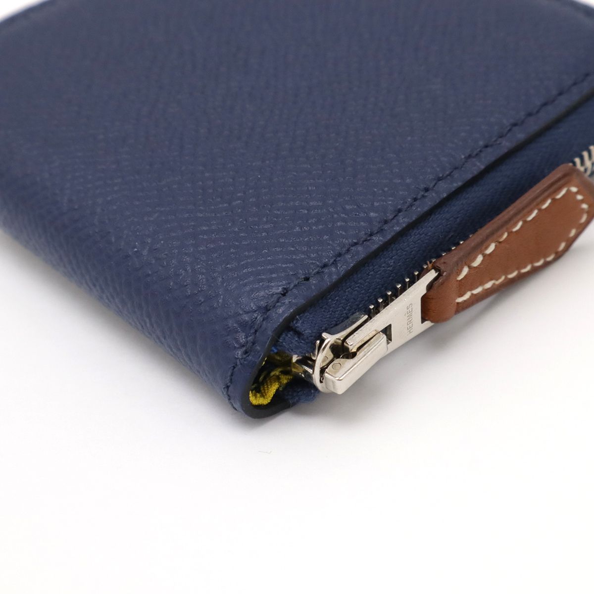 エルメス HERMES コインケース 小銭入れ カードケース レザー ブルー系 HERMES エルメス カルヴィ デュオ カードケース コインケース