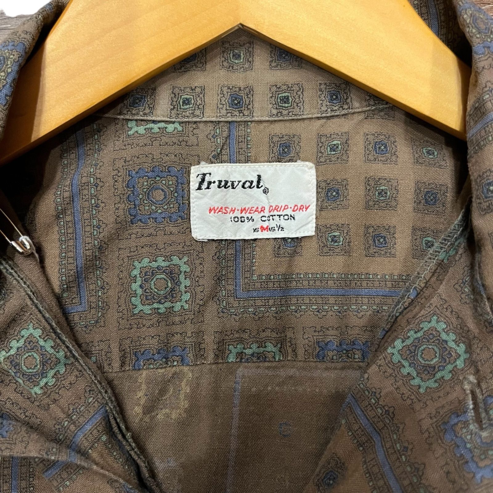 60s Vintage 総柄 Cotton Box Shirt DM658 【公式通販】