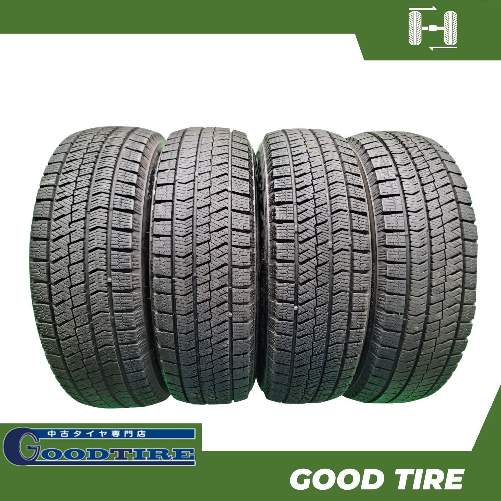 175 65R15 ブリヂストン BLIZZAK VRX2 4本 製 冬用 8分山 タイヤ スタッドレスタイヤ アクア フィット ノート 6953