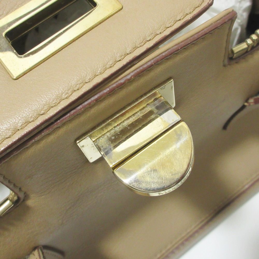 良品 Max Mara マックスマーラ マルゴー レザー ターンロック フラップ  