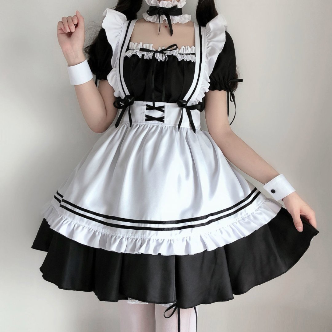 最新作格安 メイド服 コスプレ 6点セット ゴスロリ メイド ロリータ