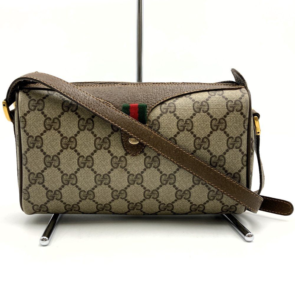 【希少】グッチ　クラッチバッグ　ブラウン　シェリーライン　GGスプリーム　986 中古・古着通販】GUCCI (グッチ) オールドグッチ シェリーライン