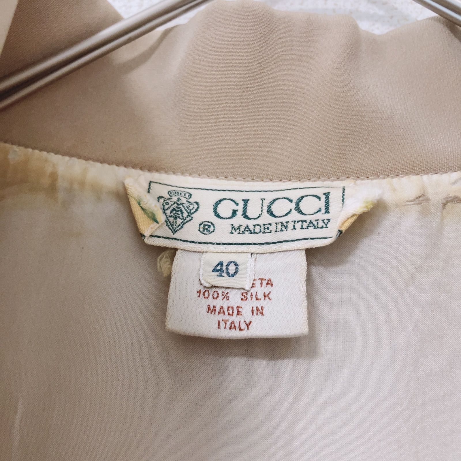 RE175 GUCCI グッチ シルクワンピース サックワンピース 半袖