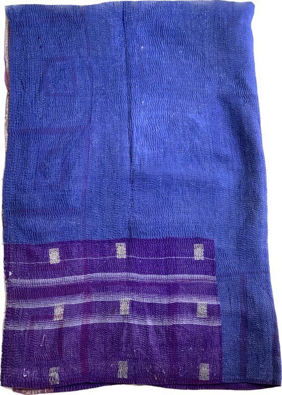 Vintage Kantha quilt purple blue ビンテージ カンタキルト パープル