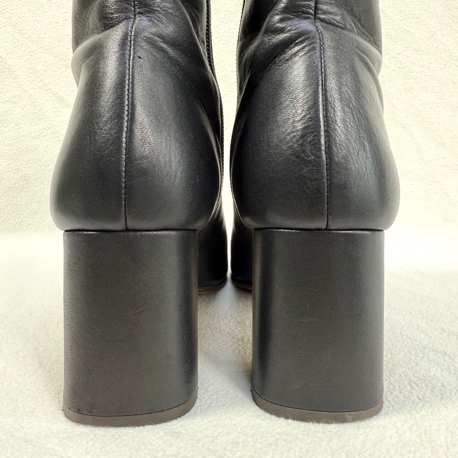 極美品✨DIANA スクエアトゥ ショートブーツ レザー サイドジップ ブラック アルテミス バイ ダイアナ artemis by DIANA サイドジップスクエアトゥ