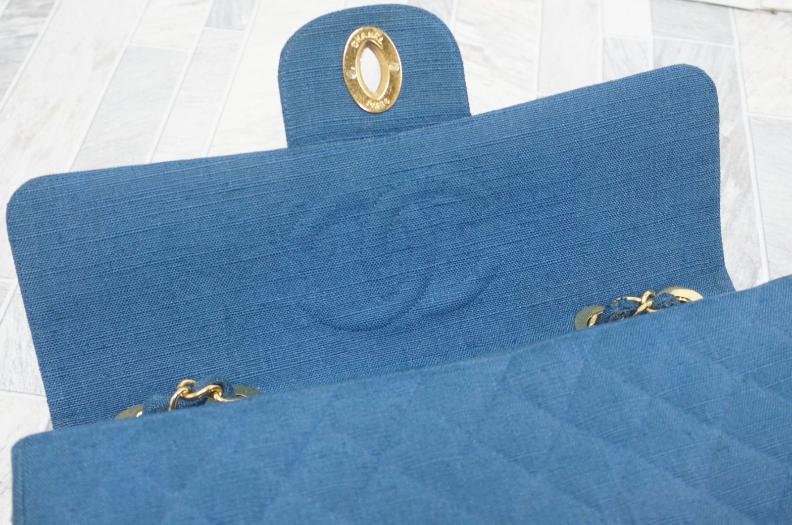 CHANEL シャネル チェーンショルダーバッグ デニム デカマトラッセ