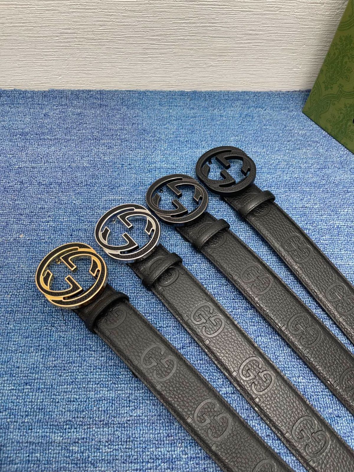 今日特価】Gucci Signature ダブル G バックル 本革ベルト-2