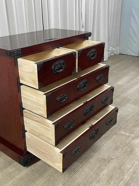 GS02 吉野民芸 欅 仙台箪笥 様式 車箪笥 ４段 チェスト 整理 タン/T4 GS02 吉野民芸 欅 仙台箪笥 様式 車箪笥 4段 チェスト 整理 タンス