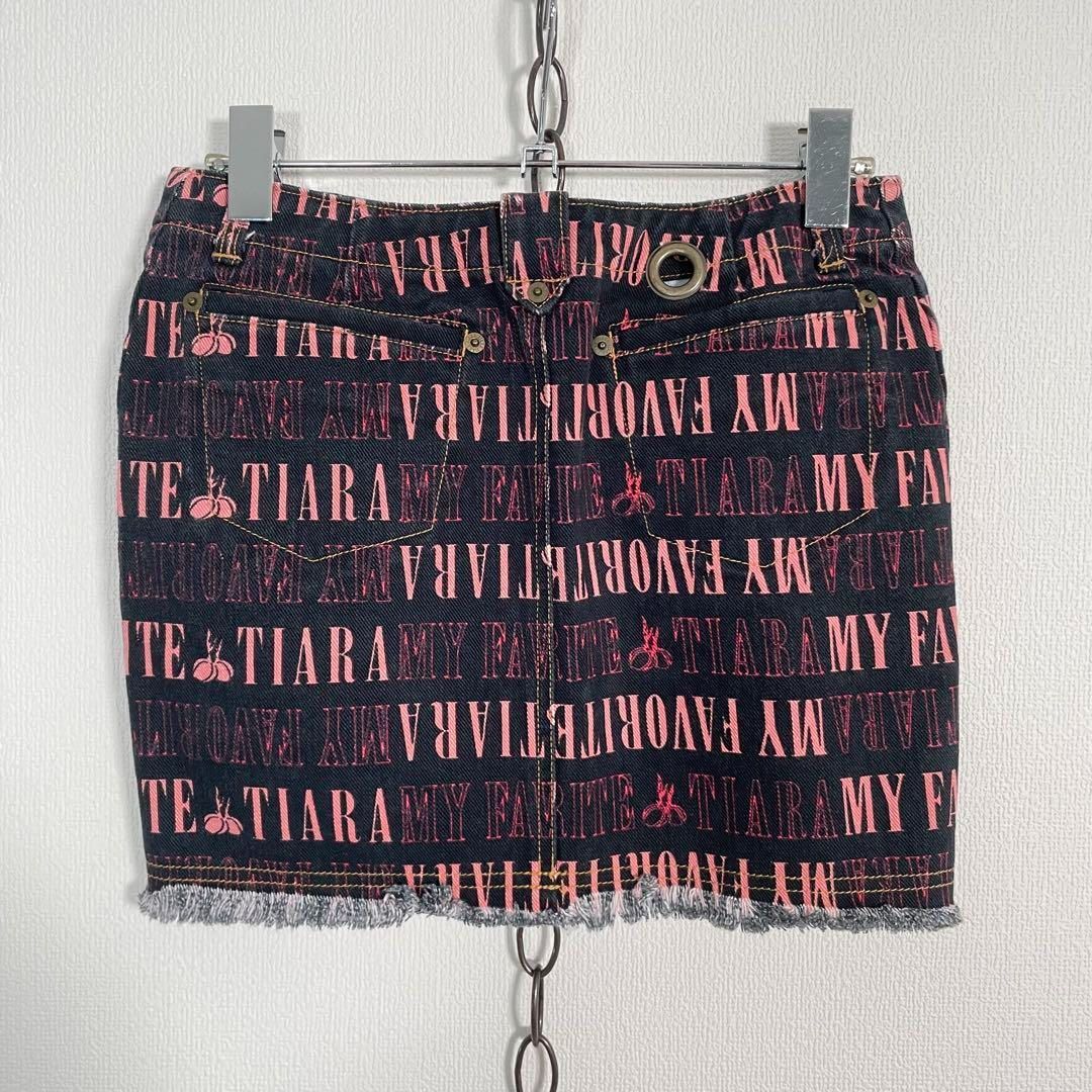ティアラ ミニスカート デニム ヒョウ ゼブラ y2k 平成ギャル グランジ 日本製 y2k TIARA 平成姫ギャル デニムミニスカート フェアリー
