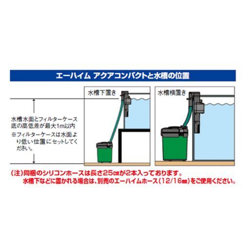 エーハイム アクアコンパクト ２００５ 横置き式フィルター １．５Ｌ水槽用 外部フィルター 2005330 淡水 海水両用