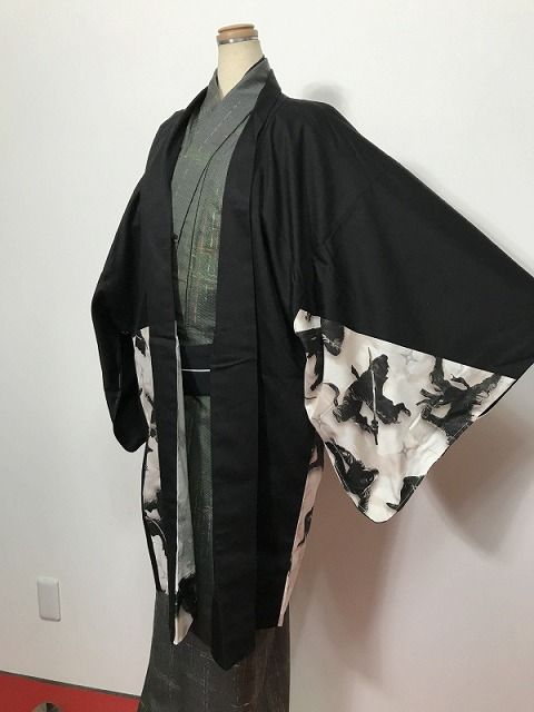 2Lサイズ 男物 綿 羽織 忍者模様 福服特製