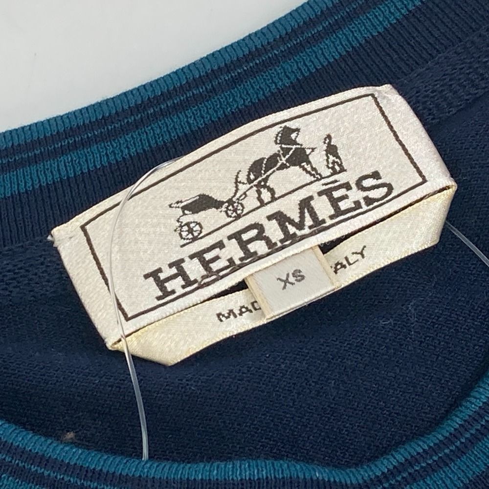 エルメス バイカラー ポケット付き H刺繍 トップス アパレル 半袖Ｔシャツ