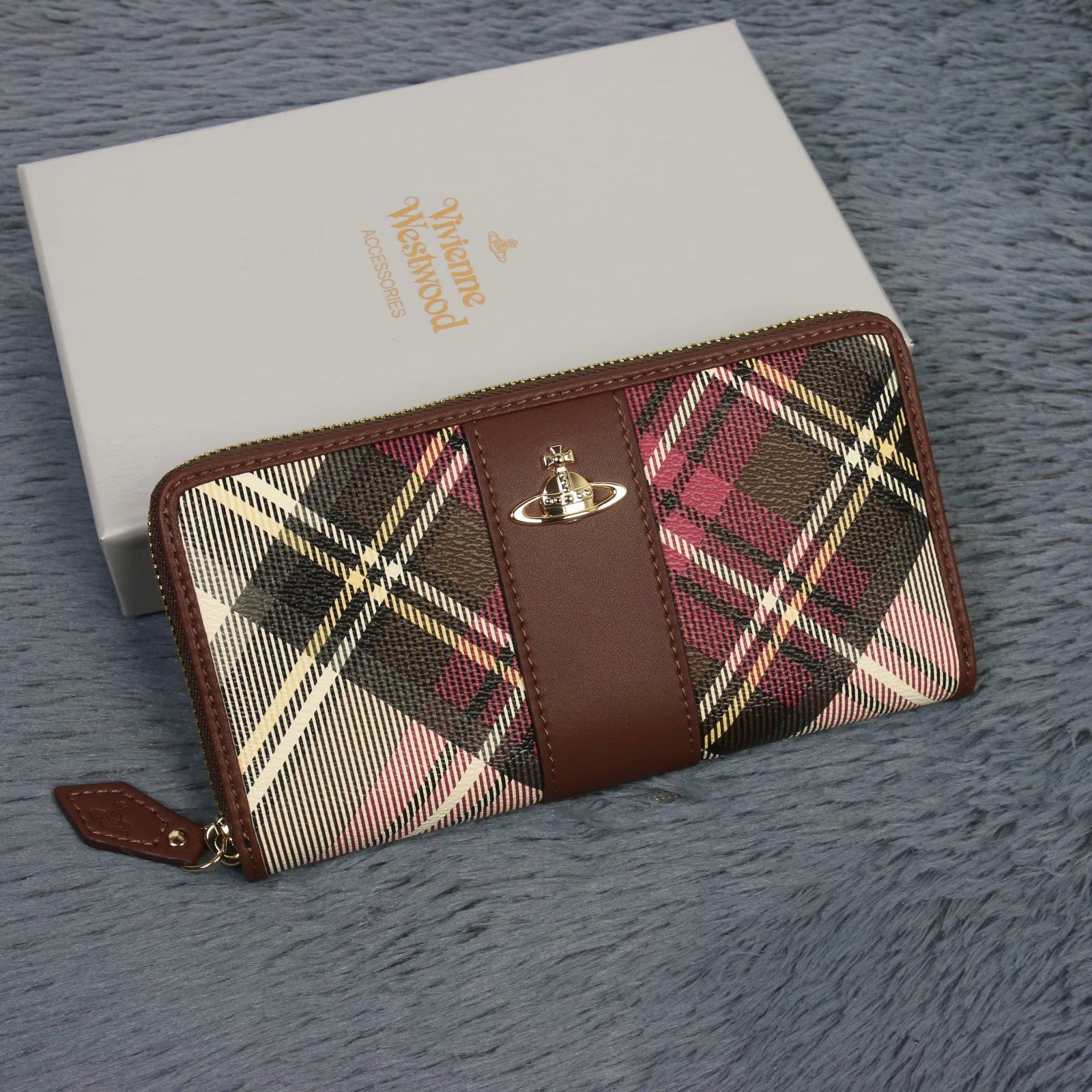 Vivienne Westwood 長財布 55VV356 ブラウン ピンク Vivienne Westwood 長財布 55VV356 ブラウン ピンク