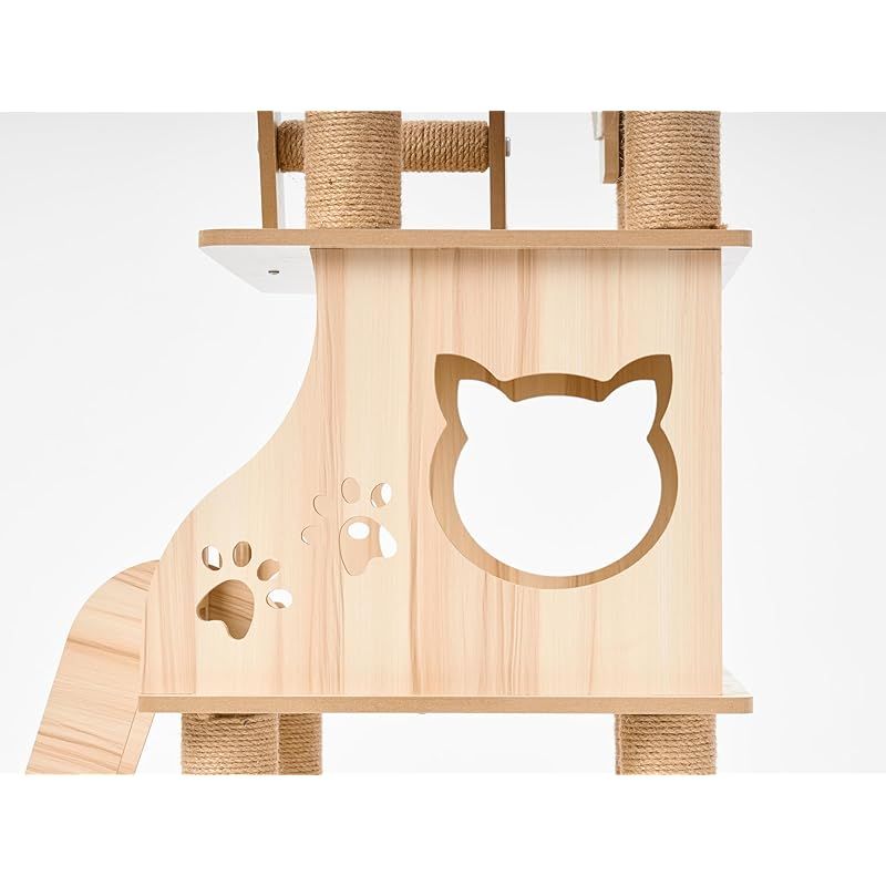 Yilucess 猫タワー キャットタワー 360°透明宇宙船 高さ155cm