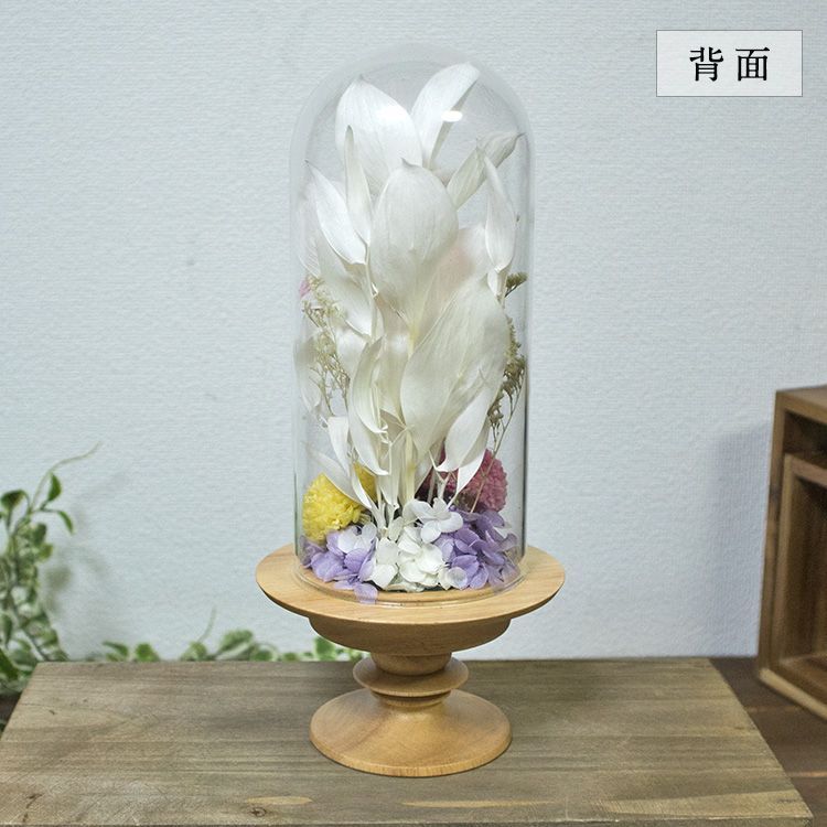 仏花 木のぬくもりが感じられるデザイン 埃、湿気、劣化を防ぐガラス