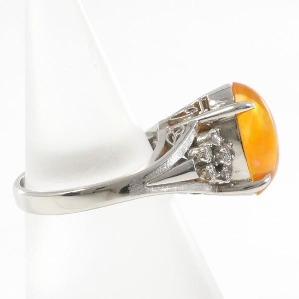 美品 Pt900 ファイアオパール2.58ct ダイヤ計0.29 リング 指輪