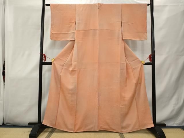 平和屋着物▽上質な色無地 単衣 渦巻地紋 鳩羽色 正絹 逸品 AAAZ1428fy