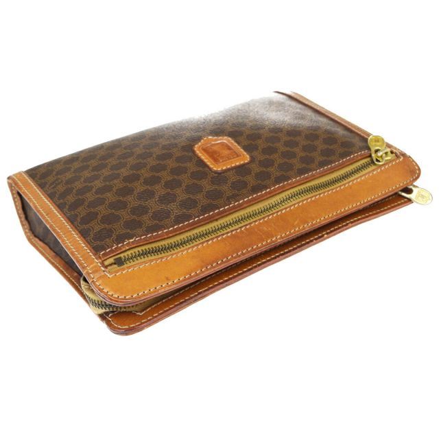 中古】 セリーヌ(Celine) マカダム PVC，レザー クラッチバッグ