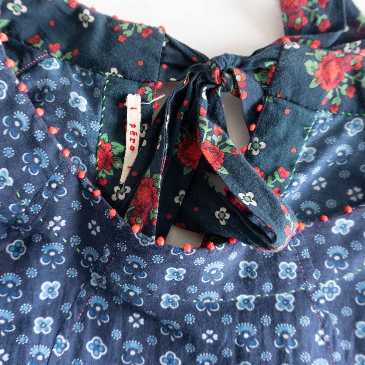 美品】Pero【シルクコットン 花柄 ワンピース】38 ハンドメイド ペロ  