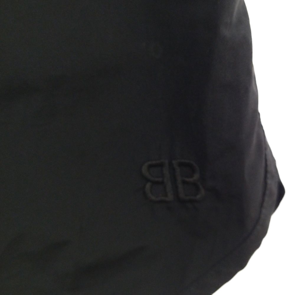 BALENCIAGA (バレンシアガ) 628912 NYLON SHORTS ナイロンショーツ ハーフパンツ ブラック BBロゴ #dg2302
