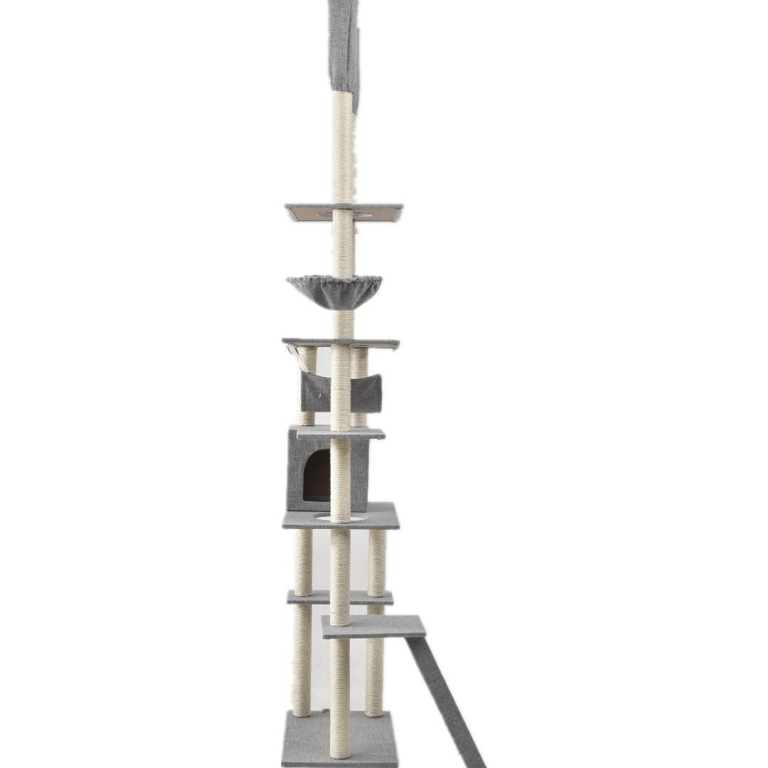 キャットタワー突っ張り省スペースキャットつっぱり全高235-258cm