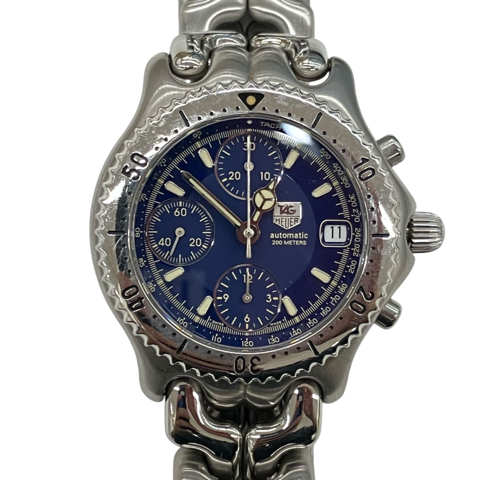 186005 現状品 タグホイヤー TAG HEUER セル CG2111-RO 腕時計 SS 自動巻き ブルー メンズ