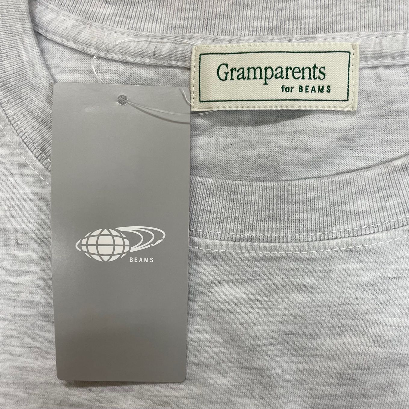 新品 Gramparents for BEAMS コラボ ロゴ プリント クルーネック T 