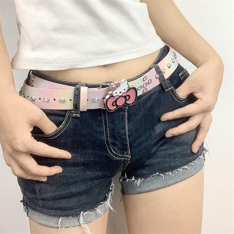 キティちゃん Y2Kファッション ベルト レディース レディースベルト