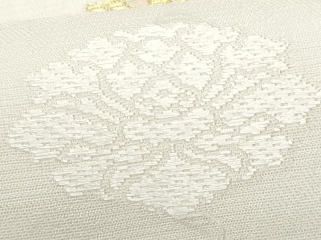 平和屋着物＊夏物　九寸名古屋帯　唐織　舞花文　金銀糸　正絹　逸品　CAAW5502fb 平和屋着物＊夏物 九寸名古屋帯 唐織 舞花文 金銀糸 正絹 逸品