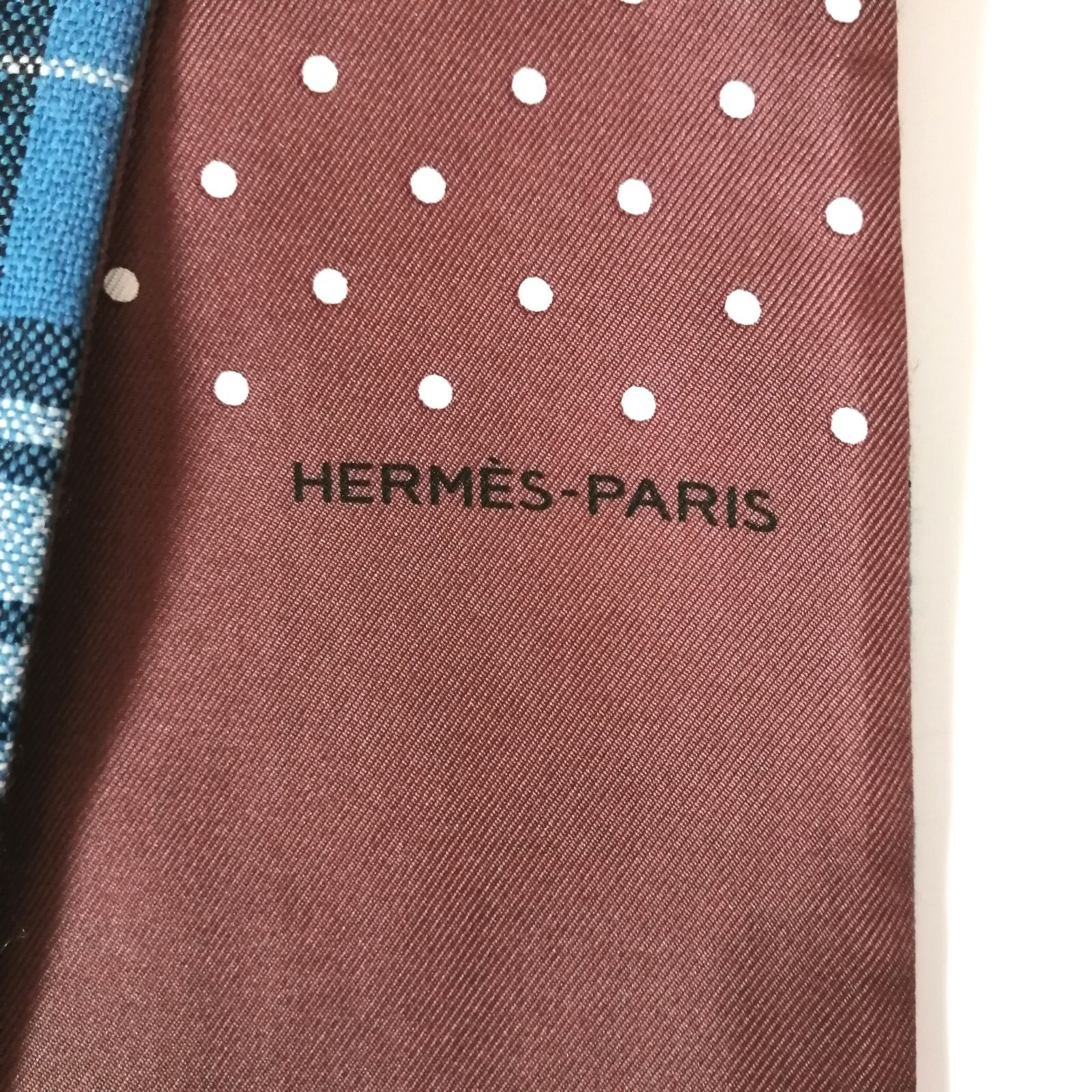 ❤美品❤　エルメス　HERMES　スカーフ　マフラー　チェック　ドット　934 美品 エルメス HERMES スカーフ マフラー リバーシブル チェック