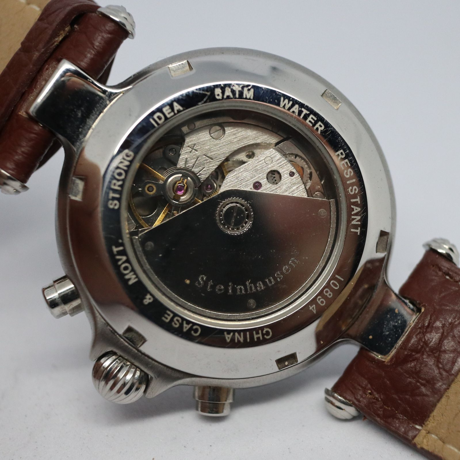 稼働品】STEINHAUSEN ステインハウゼン 自動巻き サン ムーン シルバー 