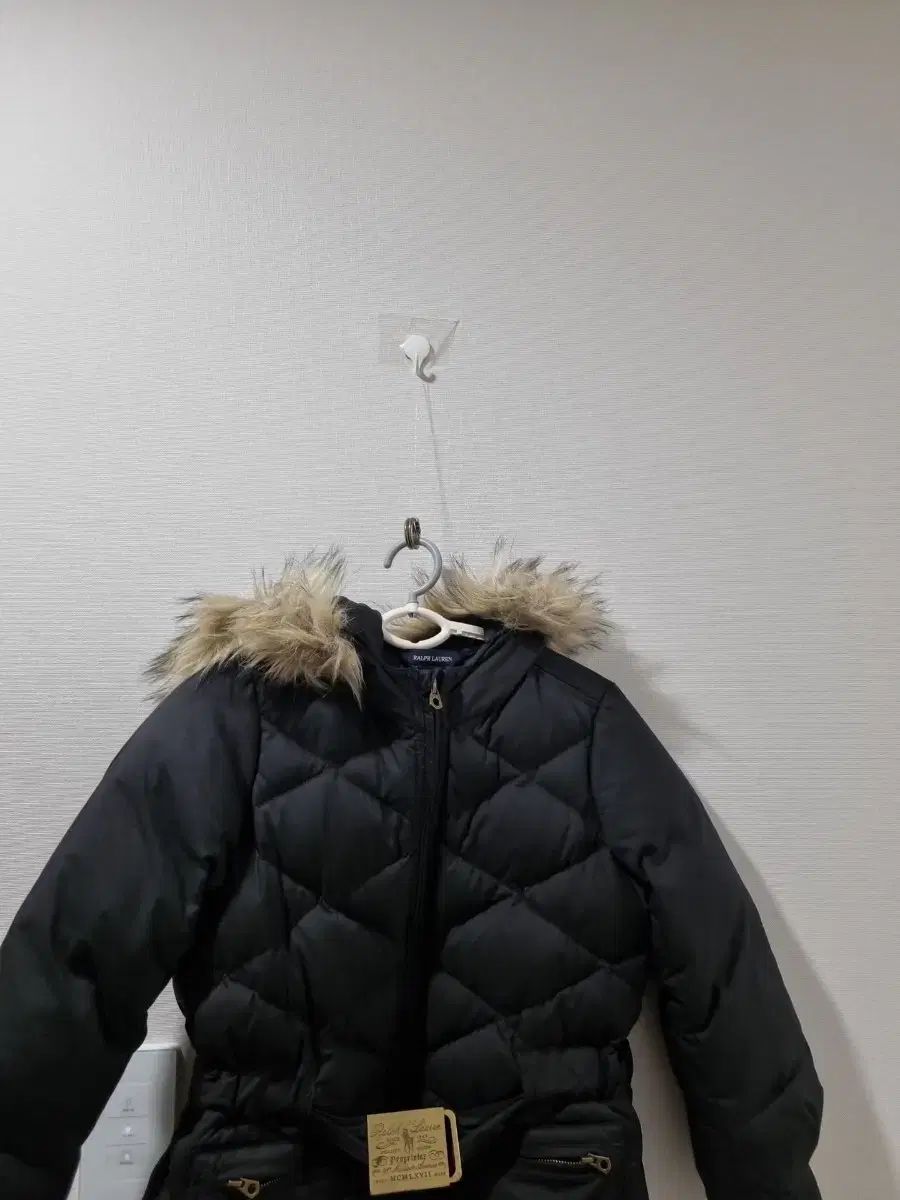 ポロラルフローレン キッズ ブラック ファー ダウン アウター