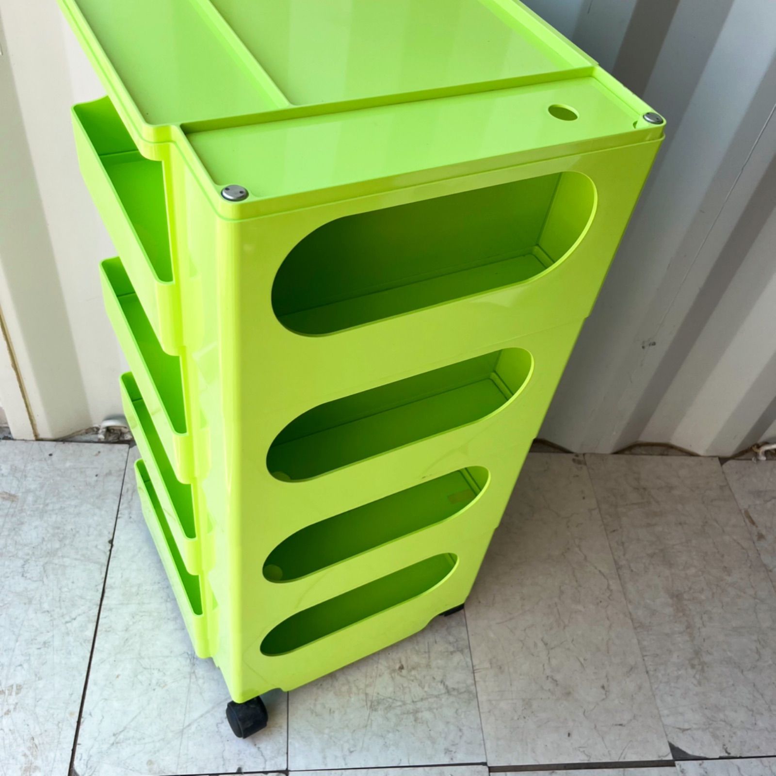 取付無料！B-LINE ボビーワゴン 4段6トレイ ライムグリーンラック✨ 取付無料！B-LINE ボビーワゴン 4段6トレイ ライムグリーンラック✨