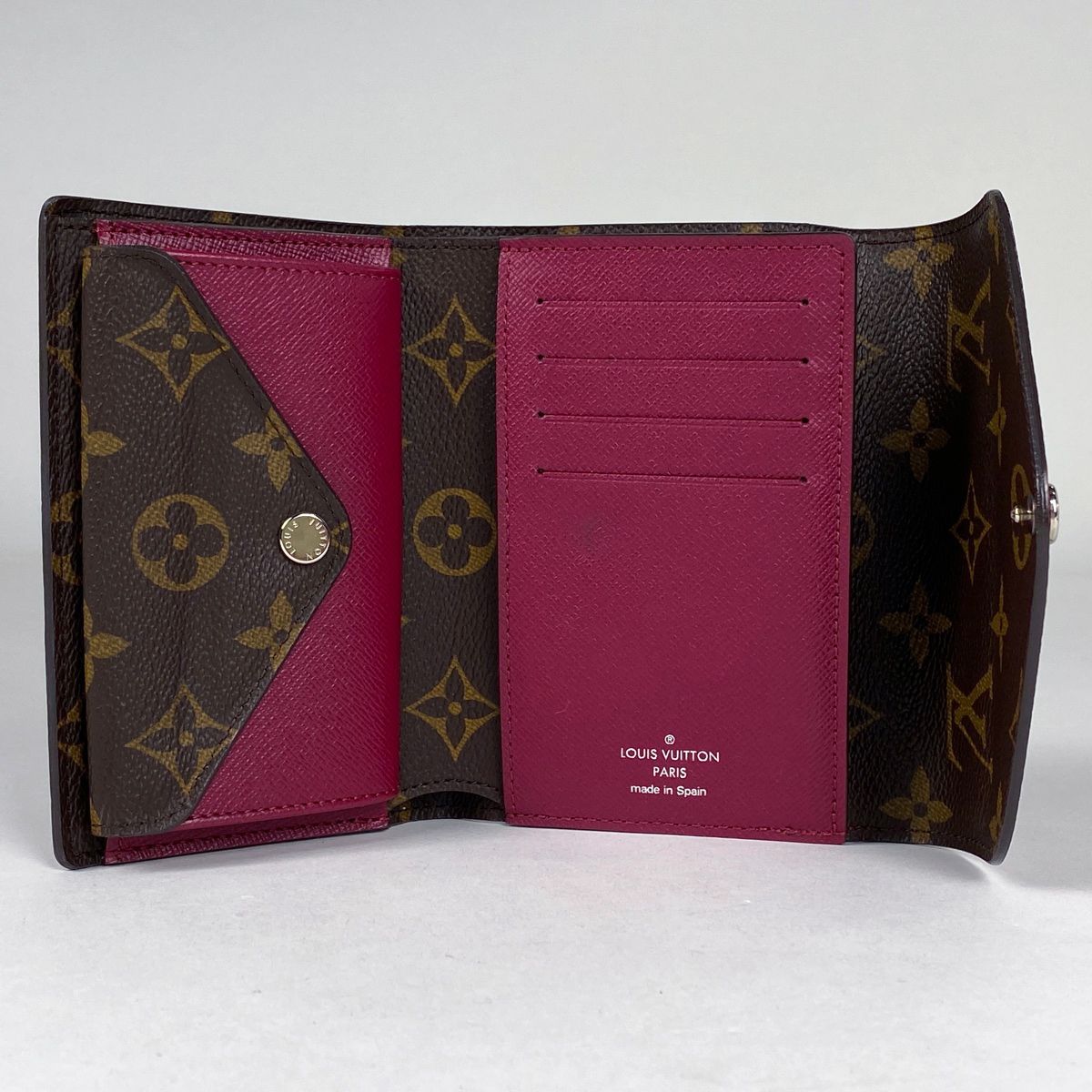 ルイヴィトン M60494 三つ折り財布 フューシャ  LOUIS VUITTON 小銭入れ付き モノグラム ルイヴィトン M60494 三つ折り財布 フューシャ LOUIS VUITTON 小銭入れ