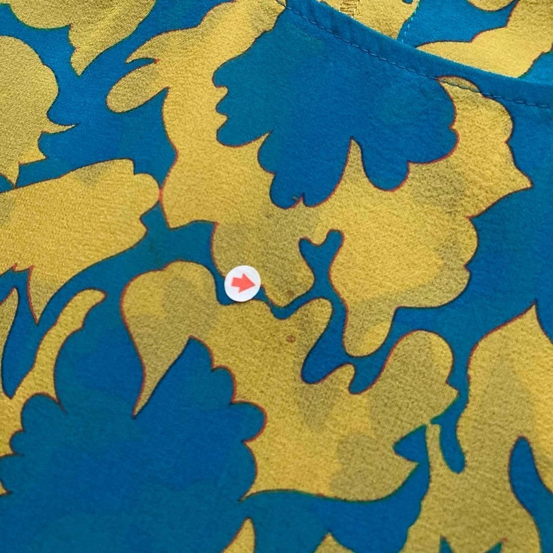 JUN ASHIDA ジュンアシダ 皇室御用達 セットアップ アンサンブル シルク 五分袖ブラウス ジャケット シアー シースルー 日本製 イエロー ブルー 9号サイズ WWW_MORNINGWALKER_COM